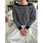 Boatneck Stripe Sweatshirt