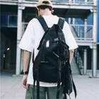 Strap Detail Nylon Backpack Black - One Size