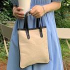 Piped Canvas Tote With Strap