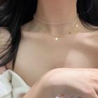Faux Crystal Alloy Star Layered Choker Necklace