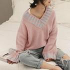 Long-sleeve Cropped Knit Sweater