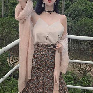 Camisole Top / Light Jacket / Floral Maxi Skirt