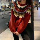 Pattern Sweater Red - One Size