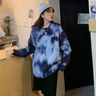 Tie-dye Sweater Purple - L