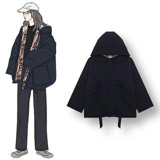 Hooded Padded Coat Blue - One Size