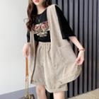 Button Vest / Wide Leg Shorts