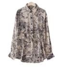 Printed Shirt Gray & Blue - One Size