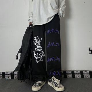 Mouse Print Straight Leg Pants