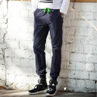 Drawstring Elastic Cuff Cotton Pants