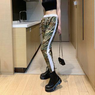 Camo High-waist Straight-leg Pants