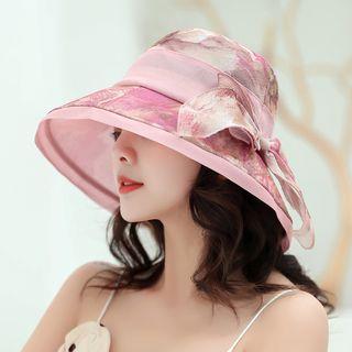Floral Print Bow-accent Bucket Hat
