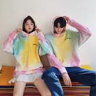 Couple Matching Tie-dye Lettering Hoodie