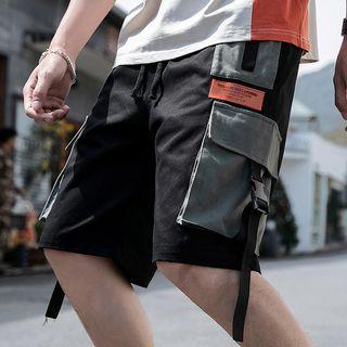 Drawstring Bucked Cargo Shorts
