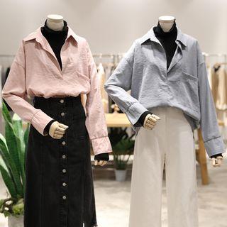 Plain Mock Two Piece Shirt