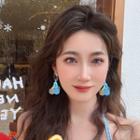 Disc Ear Stud 1 Pair - Yellow & Blue - One Size
