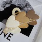 Heart Acetate Hair Clamp 1pc - Coffee & Almond & Beige - One Size