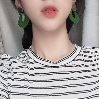 Oversize Drop Metal Disc Earring 1 Pair - As Shown In Figure - One Size