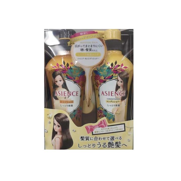 Kao - Asience Moisture Hair Care Set ((rika) (limited Edition) (yellow): Shampoo 450ml + Conditioner 450ml 2 Pcs