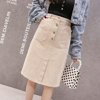 Straight-fit Corduroy Skirt