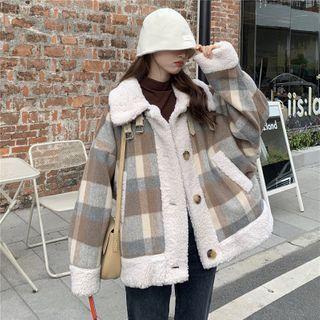 Plaid V Long Coat