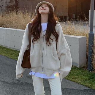 Knit Zipped Jacket Creamy Yellow - One Size