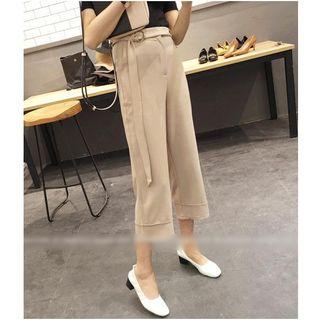 Cropped High-waist Dress Pants