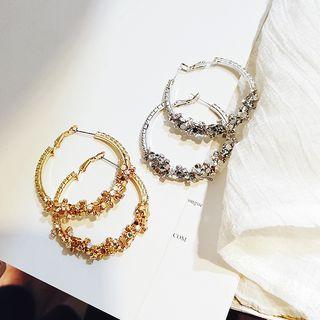Rhinestone Accent Hoop Earring