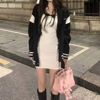 Two-tone Cardigan Black & White - M