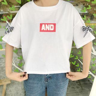 Bow Sleeve Printed Tee