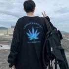 Maple Leaf Print Long-sleeve T-shirt