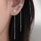 Cat Eye Stone Chained Earring