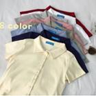 Plain Short-sleeve Slim-fit Polo-shirt