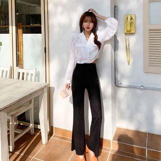 Stripe Boot-cut Pants