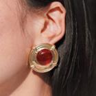 Alloy Disc Drop Earring / Clip-on Earring