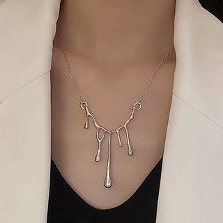 Drippy Chain Necklace Jml4125 - 1 Pc - Silver - One Size