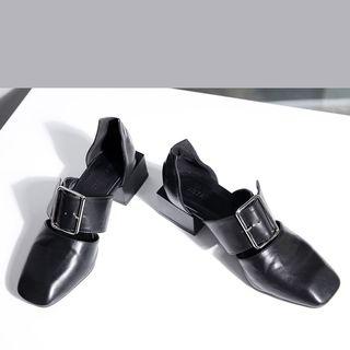 Faux-leather Block-heel Sandals