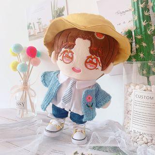 Doll Bucket Hat / Cardigan / Shirt / Pants / Neck Tie / Sneakers / Set