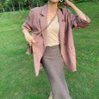 Set: Button Blazer + Pleated Skort