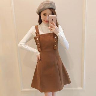 Plain Pinafore A-line Dress
