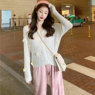 Perforated Cardigan As Shown In Figure - One Size