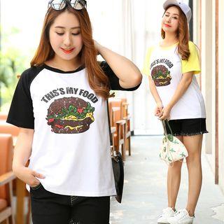 Burger Print Short-sleeve T-shirt