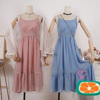 Banded Waist Sleeveless Dress