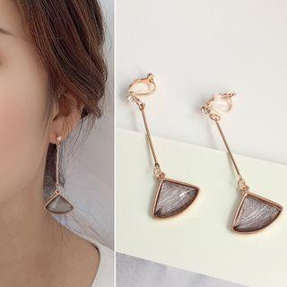 Faux Crystal Fan Drop Earring