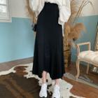 Long-sleeve Plain T-shirt /midi Mermaid Skirt