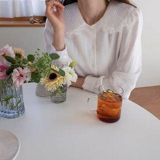 Lace-collar Blouse Ivory - One Size