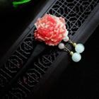 Flower Gemstone Dangling Hair Pin