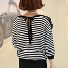 Tie-back Striped Knit Top