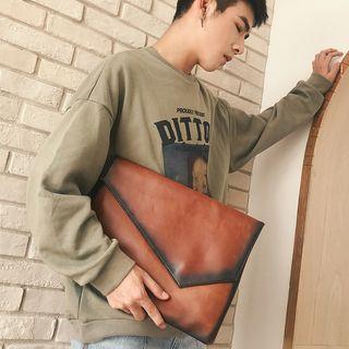 Faux Leather Clutch Earth Yellow - One Size