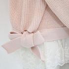 Round-neck Beribboned Rib-knit Sweater