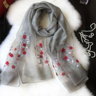 Embroidery Silk Scarf
